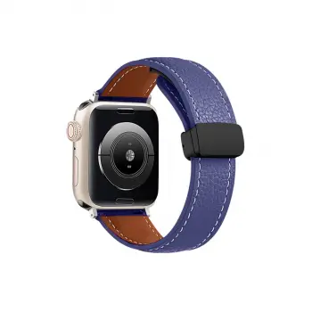 Apple Watch 42mm Kr414 Daks Deri Kordon - Lacivert