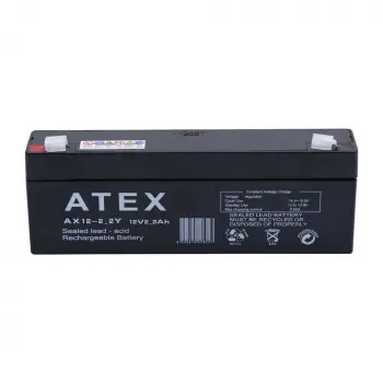 Atex Ax12-2.2 12v 2.2ah Yatay Akü