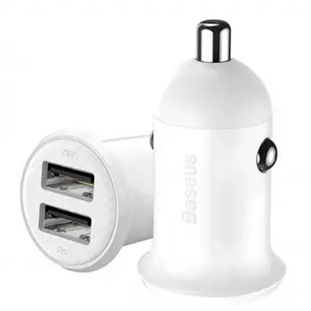 BASEUS CCALLP-02 Grain Pro Araç İçi Şarj Cihazı Beyaz