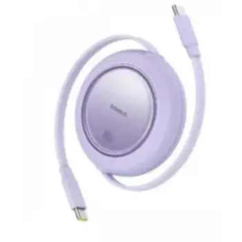Baseus P10364500213-00 Free2 Pull Mini Kablolu USB-C 100W 2M Mor Şarj Kablosu (KDO)