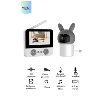Bebek Kamerası Kumandalı Monitörlü Karşılıklı Konuşma Özellikli , Hatırlatıcılı Ip Bebek Kamerası