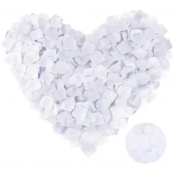 Beyaz Renk Gül Yaprağı Şekilli Konfeti 1 Paket 100 Adet