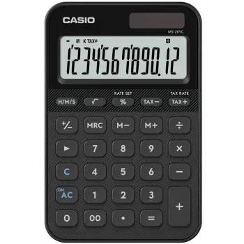 Casio MS-20YC-BK 12 Hane Siyah Masa Üstü Hesap Makinesi