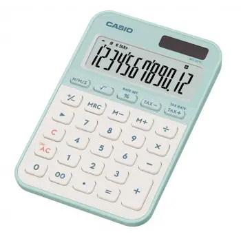 Casio MS-20YC-LG 12 Hane Pastel Yeşil Beyaz Masa Üstü Hesap Makinesi