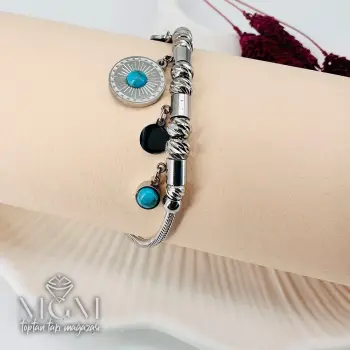 Rodyum Çelik Bileklikler 17+5 Cm Uzatma Payı - Kbl0158