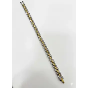Rodyum-  Çelik  Erkek Çelik Bileklik Boy 21.5 Cm / En 0.8 Cm  - Ebl0058