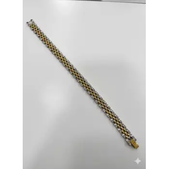 Rodyum Çelik  Erkek Çelik Bileklik Boy 21.5 Cm / En 1.0 Mm  - Ebl0051