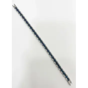 Rodyum-mavi Çelik  Erkek Çelik Bileklik Boy 21.5 Cm / En 0.6 Mm - Ebl0080