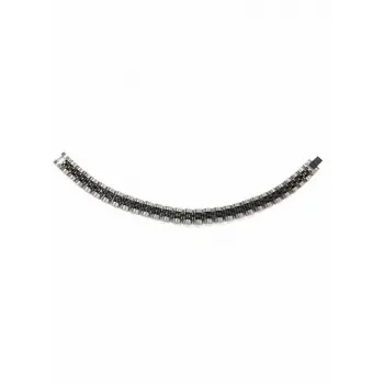 Rodyum-siyah Çelik  Erkek Çelik Bileklik Boy 21.5 Cm / En 1.0 Cm  - Ebl0046