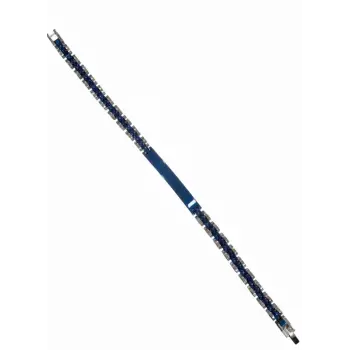 Rodyum-mavi Çelik  Erkek Çelik Bileklik Boy 21.5 Cm / En 0.6 Mm  - Ebl0073