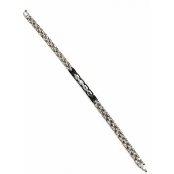 Rodyum-siyah Çelik  Erkek Çelik Bileklik Boy 21.5 Cm / En 0.6 Mm - Ebl0075