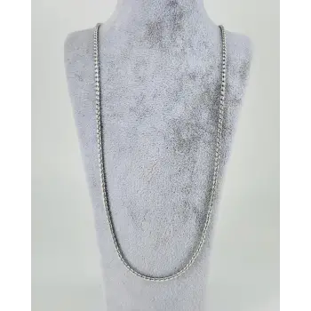 Rodyum Çelik Erkek Kolye 60 Cm - Ekl0033