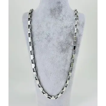 Rodyum Çelik Erkek Kolye 60 Cm - Ekl0015