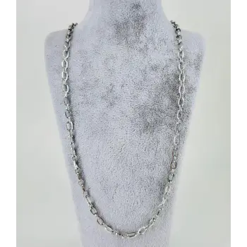Rodyum Çelik Erkek Kolye 60 Cm - Ekl0014