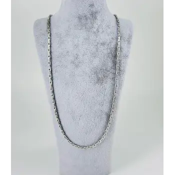 Rodyum Çelik Erkek Kolye 60 Cm - Ekl0021