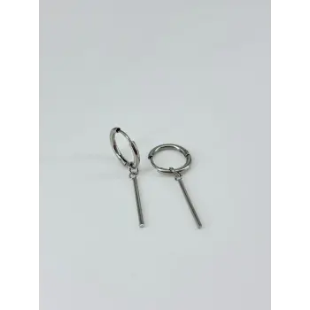 Rodyum  Çelik Erkek Küpe Çap (12 Mm) Kalınlık (2 Mm) - Ekp0028