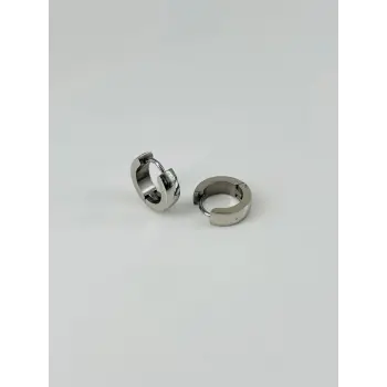 Rodyum  Çelik Erkek Küpe Çap (9 Mm) Kalınlık (4 Mm) - Ekp0032
