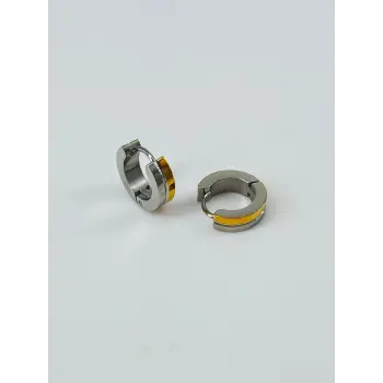 Rodyum Ve   Çelik Erkek Küpe Çap (9 Mm) Kalınlık (4 Mm) - Ekp0003
