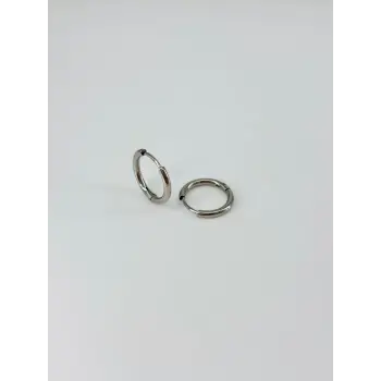 Rodyum   Çelik Erkek Küpe Çap (12 Mm) Kalınlık (2 Mm) - Ekp0027