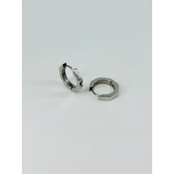 Rodyum   Çelik Erkek Küpe Çap (12 Mm) Kalınlık (3 Mm) - Ekp0012