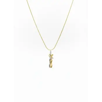 Rodyum/ Kaplama Zincir Çelik - Uç Pirinç Çelik Kolye Zincir 40+5 Cm - Uç Uzunluk 3 Cm - Kl0244