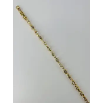    Zirkon Taşlı Pirinç Bileklikler 17+2 Cm  - Kbl0378