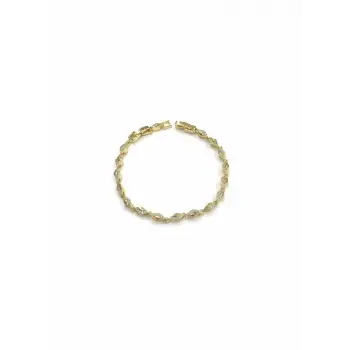    Zirkon Taşlı Pirinç Cm Bileklik 17+2 Cm  - Kbl0414