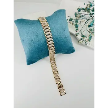    Zirkon Taşlı Pirinç Zirkon Bileklikler 18+2 Cm  - Kbl0229