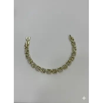    Zirkon Taşlı Pirinç Cm Bileklik 17+2 Cm  - Kbl0397