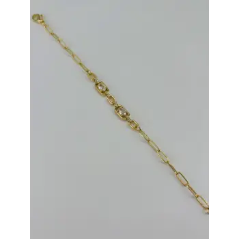    Zirkon Taşlı Pirinç Bileklikler 17+4 Cm  - Kbl0366