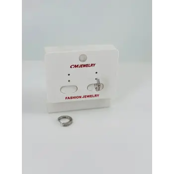 Rodyum Zirkon Taşlı Pirinç Küpeler - Kp00516