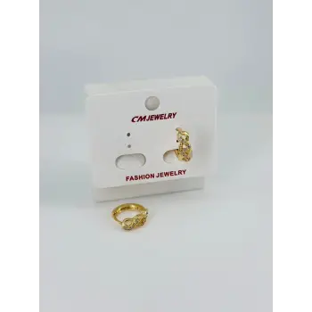   Zirkon Taşlı Pirinç Küpeler - Kp00508