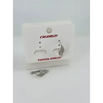 Rodyum  Zirkon Taşlı Pirinç Küpeler - Kp00489