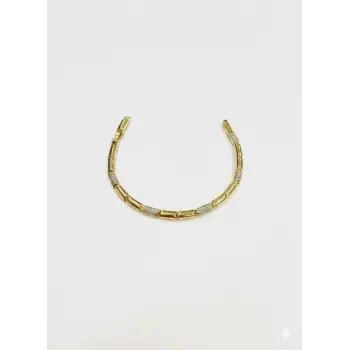    Zirkon Taşlı Pirinç Cm Bileklik 17+2 Cm  - Kbl0432