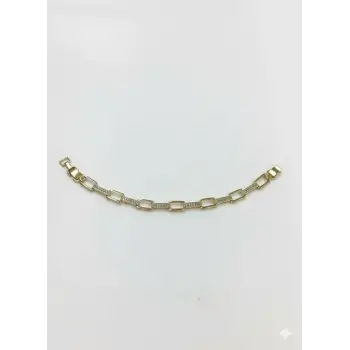    Zirkon Taşlı Pirinç Cm Bileklik 17+2 Cm  - Kbl0387