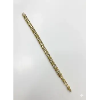    Zirkon Taşlı Pirinç Cm Bileklik 17+2 Cm  - Kbl0401