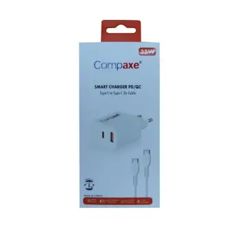 Compaxe CTA-350TT  35W 5V 3A PD-QC+ Type-C To Type-C  Şarj Kablosu (KDO)