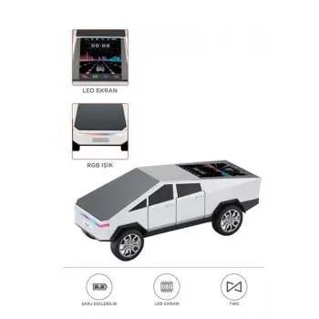 D68 Cyber Model Araba Tasarımlı Bluetooth Hoparlör 15w Güçlü Ses Rgb Led /tws/usb Beyaz