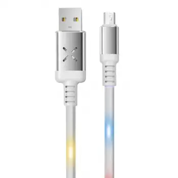Dc09 Ses Duyarlı Işıklı Micro Usb Kablo 1m 2a - Beyaz