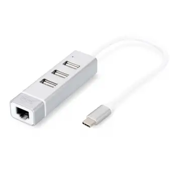 Digitus DA-70253 USB Type-C™ 3-Port Hub + Fast Ethernet LAN Adapter (KDO)