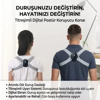 Dijital Ekran Titreşimli Dik Durma Korsesi
