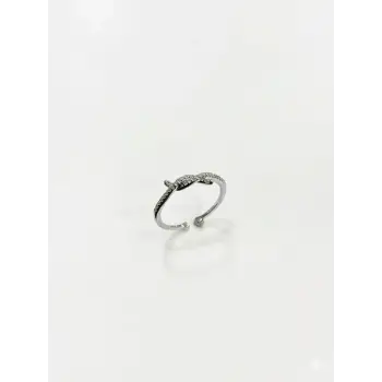 Düğüm Tasarımlı Taşlı Yüzük - Yz0248
