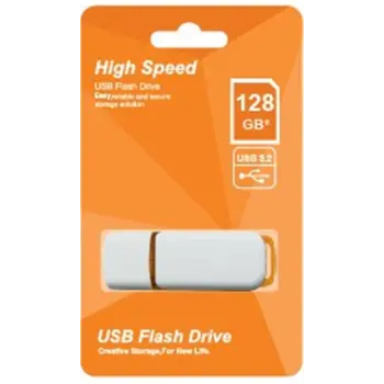 Elba 128GB Plastik Beyaz-Turuncu 3.2 USB Flash Bellek (KDO)