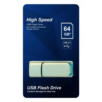 Elba 64GB Plastik Beyaz-Mavi 2.0 USB Flash Bellek (KDO)