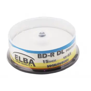 Elba Blu-Ray BD-R 6X 50GB 15Lİ Cake Box Prıntable (KDO)