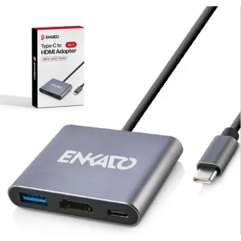 ENKADO EKD-TP43 TYPCE-C TO 3 İN1 HDMI +PD +USB 3,0 ADAPTÖR (KDO)