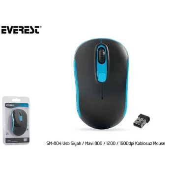 Everest SM-804 Usb Siyah-Mavi 800-1200-1600dpi Kablosuz Mouse (KDO)