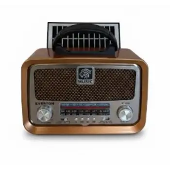 Everton RT-653  Solarlı,Şarjlı Nostaljik Radyo (Bluetooth-USB-SD-FM ) (KDO)