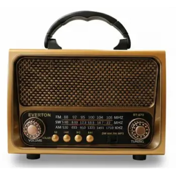 Everton Rt-675  Bluetooth Fm-Usb-Tf-Aux Şarjlı Solar Nostaljik Radyo