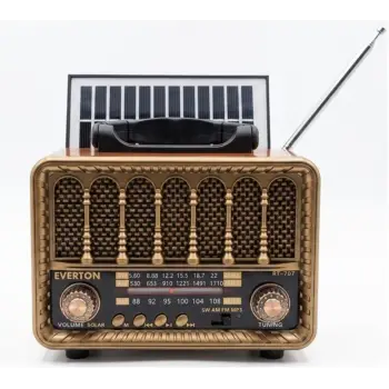 Everton RT-707 Bluetooth-USB-SD-FM Şarjlı  Nostaljik Radyo Solarlı Radyo